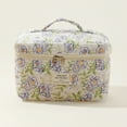 thumbnail image 2 of Bolsa cosmética portátil de gran capacidad con pequeño almacenamiento floral y acolchado portátil con flores lindas, 2 of 4