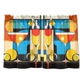 thumbnail image 7 of Yayeee Kitchen Curtains Tier Pair Light Filtering 27"x36" Rod Pocket Short Cafe Window Panel, Modern Cocktails, 7 of 7