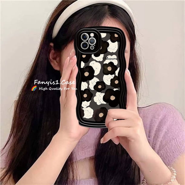 Carcasa OPPO A78 A17 A16 A77 A15 A57 A5S A3S A94 A95 A93 A76 A96 A55 A54 A53 A53 A9 A32 A33 A31 A5S Reno 5 6 7 Pro F9 Tinta Flores Pareja Suave Onda Borde Diseño Protección Caso Trasero