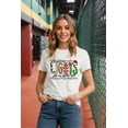 thumbnail image 2 of Merry Christmas T-Shirt Lights Graphic Casual Short Sleeve Shirt for Women, 2 of 5
