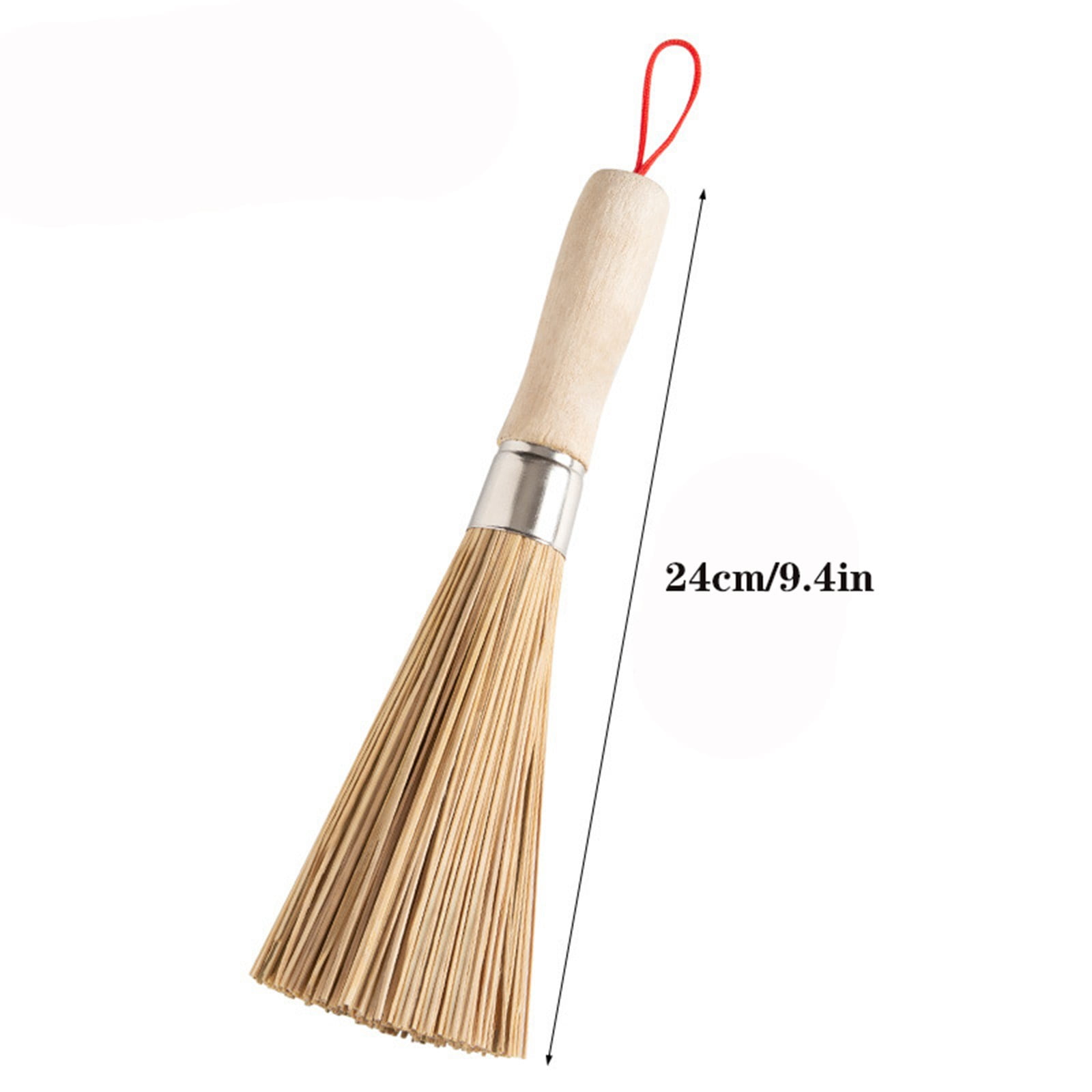 CMrtew 4Pcs Bamboo Pot Brush,Traditional Natural Bamboo Wok Brush,Wok Cleaning Whisk Kitchen Cook Shop Wok Pan Pot Cleaning Whisk Brush with Comfort Grip Handle