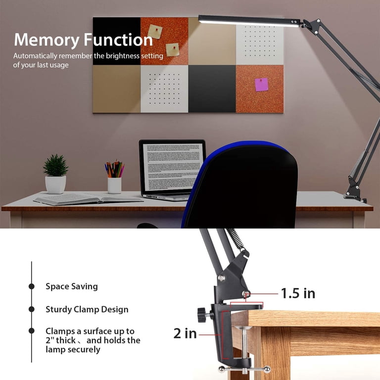 Somnr LED Desk Lamp with Clamp and Swing Arm photo 6