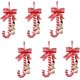 thumbnail image 1 of Adorno colgante de bastón de caramelo navideño, colgantes de muñeco de nieve de Papá Noel con decoración de árbol de Navidad con lazo, decoraciones navideñas, 6 piezas, rojo-- brillar Electrónica, 1 of 5
