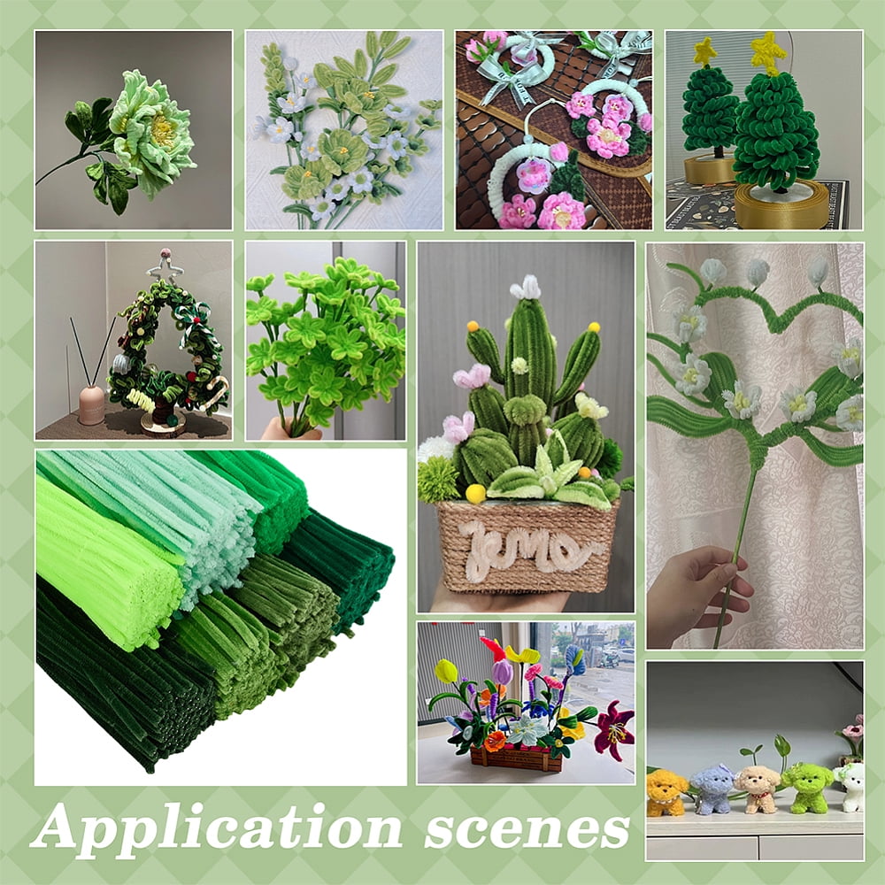 7 Bags 7 Colors DIY Plush Sticks Pipe Cleaner Chenille Stems with Iron Core Kid Craft Material Mixed Color 300x6 -6.5mm 100pcs/bag