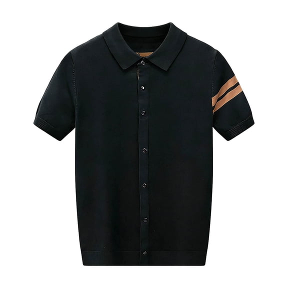 JAJAHO Men's Button Up Shirts Short Sleeve Collared Summer Striped Regular Fit Beach Shirts Casual Business Wear Cozy Tops
