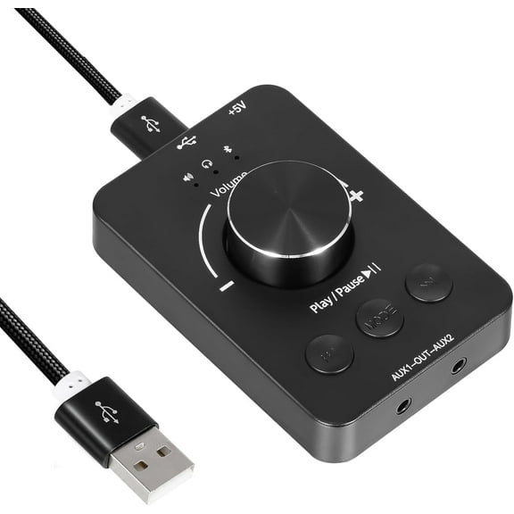 USB Volume Control Knob for PC and Laptop - One-Click Mute, BT Connectivity, and Plug-and-Play Precision Audio Controller