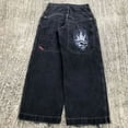 thumbnail image 1 of Pantalones vaqueros holgados Retro de Hip-hop americano para mujer, pantalones de pierna ancha de cintura alta Y2K Harajuku, pantalones góticos de calle para hombre, nuevo, 2024, 1 of 5