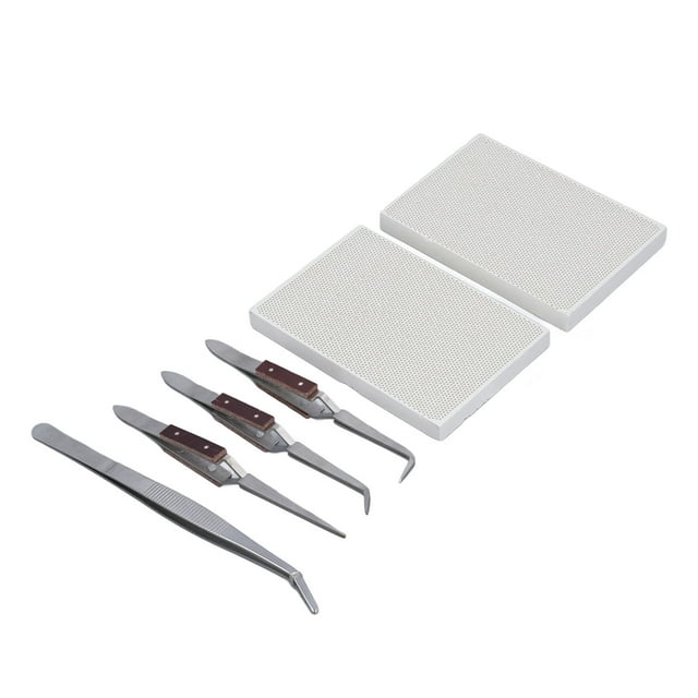 Kit De Soldadura Para Hacer Joyas, Punta De Metal, 6 Piezas, Kit De Bloque De Soldadura Para Joyería Profesional, De Madera Con 3 Pinzas De Soldadura Para Principiantes Para