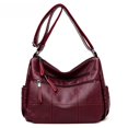 thumbnail image 1 of Bolso bandolera informal de color liso para mujer, bolso sencillo para madre de mediana edad, gran capacidad, 1 of 5