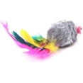 thumbnail image 4 of Furry pet cat toy mice, cat toy mice, pet cat toys, feather tail catcher, 10 count (colors random), 4 of 5