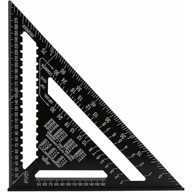 Otra herramienta de carpintero: cuadrado triangular métrico profesional, cuadrado de carpintero de alta precisión de 30 cm/300 mm, regla de ángulo de carpintería de aleación de aluminio, madera S