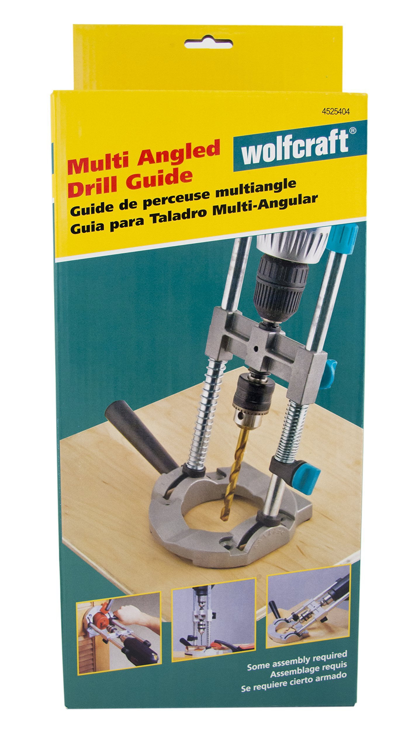 Wolfcraft 4525404 Drill Guide Attachment for 1//4-Inch or 3//8-Inch Drills