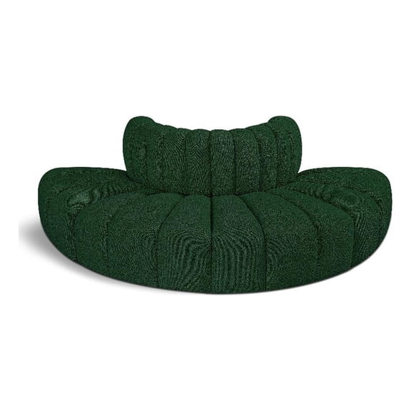 Meridian Furniture Arc Green Boucle Fabric Modular Sectional