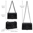 thumbnail image 3 of Bolso bandolera MYHOZEE con estampado de serpiente en piel negra, 3 of 7