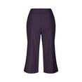 thumbnail image 4 of Mohiass Capri Pants for Women Summer Wide Leg Capri Pants with Pockets Tummy Control Yoga Capris Plus Size Cropped Pants Purple 3XL, 4 of 7
