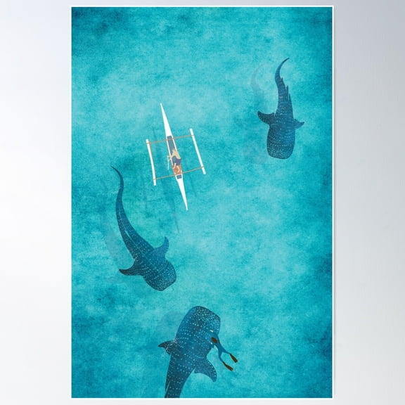 Whale Shark Poster Wall Art, Modern Wall Decor For Living Room Bedroom, 8x12 UNFRAMED