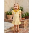 thumbnail image 6 of BemeyourBBs Toddler Baby Girls Summer Ruffled Dress 12 18 24 Months 2 3 4 5 Years Avocado Sunflower Tulip Strawberry Embroidered Buttons Fly Sleeve Casual Dress, 6 of 9