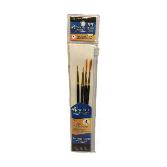 ENSEMBLE DE PINCEAU DE 4 PC DE PINCEAU DE TAKLON D’OR