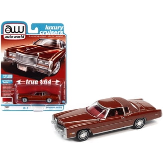 Auto World 1975 Cadillac Coupe DeVille, Red Diecast Model Car, 1