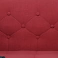 thumbnail image 5 of Mid-Century Modern Tufted Sofa with Gold Iconic Splayed Legs and 2 Lovely Bolster Pillows, Upholstered Couch with Wooden Arms for Living Room, Red, 5 of 7