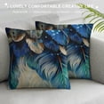 thumbnail image 3 of Creowell  Peacock Feathers Turquoise Throw Pillow Covers Sofa Pillowcase Car Square Throw Pillowcases Home Decoration，Multi-Size, 3 of 5
