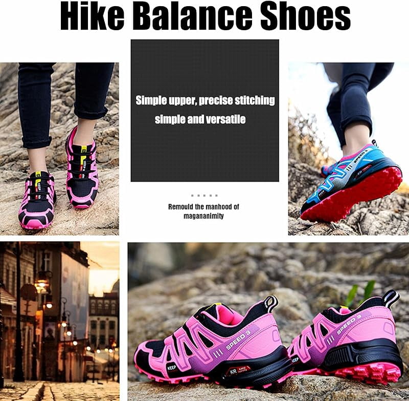 Hike Balance Shoes for Men Women, Hike Balance Orthopedic Walking Shoes, Outdoor Breathable Lightweight Non-Slip Comfort Slip-On Oorthopedic Hiking Sneakers