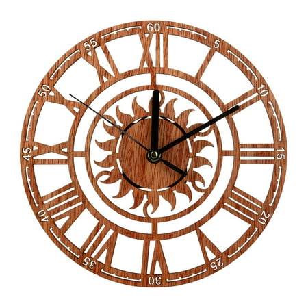 PAMINGONO 1Set Wooden Farmhouse Clock with Quartz Movement for Shop 11.4in Diameter