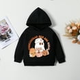thumbnail image 4 of Odeerbi Toddler Boys Girls Halloween Sweatsuits Fall Winter Two Piece Outfits Set Baby Halloween Funny Cartoon Printed Hooded Sweatshirts + Jogger Pants Set Long Sleeve Tracksuit Black, 4 of 6