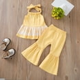 thumbnail image 5 of Toddler Girls Clothes Two Piece Outfits Sleeveless Lace Tank Top with Flared Pants Fashion Clothing Sets Size 12-18 Months, 5 of 9