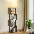 thumbnail image 3 of OUTONLIFE Floor Lamp with Shelves & Remote, 4-Tier Dimmable S Shape Standing Lamp with 3 Color Temperature LED Bulb for Living Room Bedroom, Office, 3 of 13