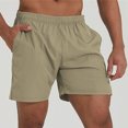 thumbnail image 4 of FRSASU Men's Workout Running Shorts with Pockets 4" Lightweight Quick Dry Athletic Gym Mesh Shorts no Liner Khaki, 4 of 7