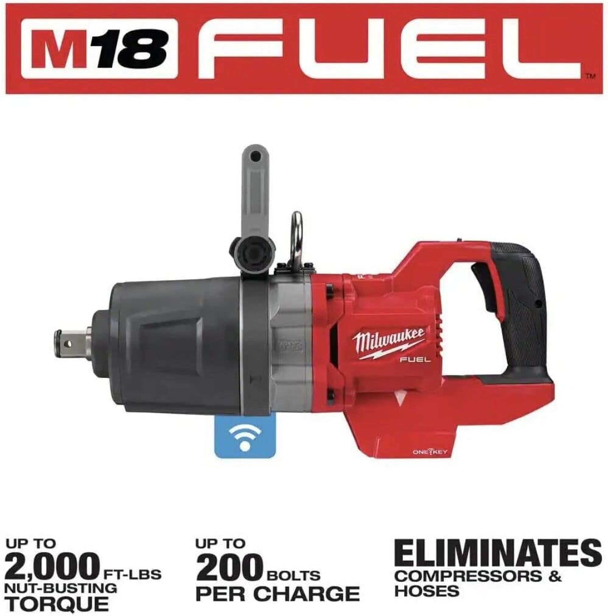 Milwaukee M18 FUEL 1 in. D-Handle High Torque Impact Wrench w/ ONE-KEY (Bare Tool) + Mazepoly Cleaning Cloth