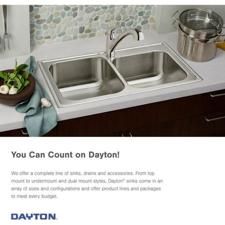 Elkay Dayton Drop In Steel Kitchen Sink DSE125223 Stainless Steel