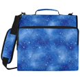 thumbnail image 2 of Zipper Binder with Shoulder Strap 2 inch 3 Ring Waterproof File Folder Organizer Bag 500 Sheet Watercolor Blue Space Pattern, 2 of 8