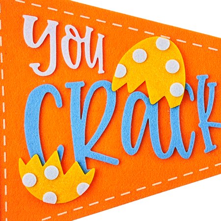 Way to Celebrate Easter You Crack Me Up! Orange Felt Hanging Pennant, 18"