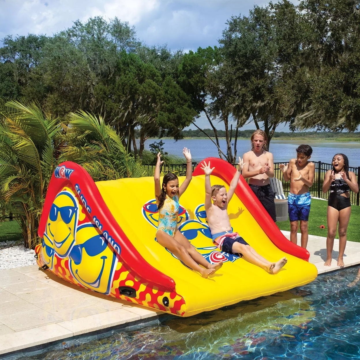 WOW Sports Floating Island Slide and Water Walkway Combo, Red - image 2 of 5