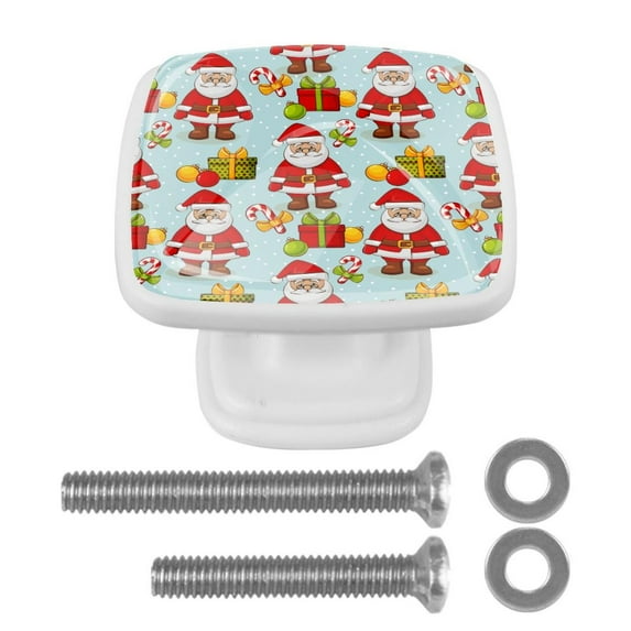 4 Pieces Set Drawer Pulls Handle Square Wardrobe Cabinet Knobs with Stainless Steel Screws Furniture Kitchen Decor