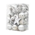 thumbnail image 1 of Bolas de adornos navideños con lazo para colgar para fiestas (calabaza plateada de 20 piezas), 1 of 7