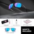 thumbnail image 3 of Oakley OO4124 Gauge 8 Rectangle Shaped Polarized Sunglasses for Men - Includes Official Eyewear Kit - Matte Gunmetal Frame with Prizm Sapphr Iridium Lens, 3 of 6