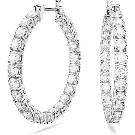 Swarovski Matrix Hoop Earrings Collection, Crystals on Metal Finish Settings