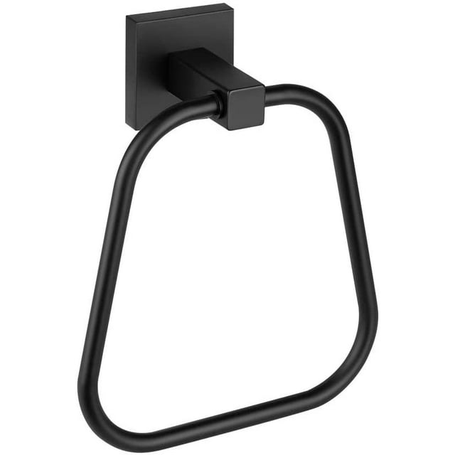 Bathroom Towel Holder Round Black Rustic Hand Towel Ring Wall Mount Heavy Duty Bath Towel Rack SUS304 Stainless Steel Towel Hanger Bathroom Accessories Matte Black