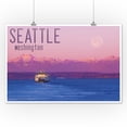 thumbnail image 3 of Seattle, Washington, Ferry and Purple Sunset (12x18 Wall Art Poster, Room Decor), 3 of 3
