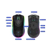 Hibalala Honeycomb Shell Gaming Ergonomic Wireless Mouse, White