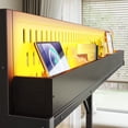 thumbnail image 4 of Leumius Twin XL Size Loft Bed with Storage Shelves and Pegboard,Metal Loft Bed Frame with USB Ports and LED Lights,Black, 4 of 12