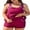 Red, variant on Asoul Plus Size Tankini Swimsuit for Womens Two Piece Tankini Tops with Shorts and Pockets Tummy Control Swimsuit