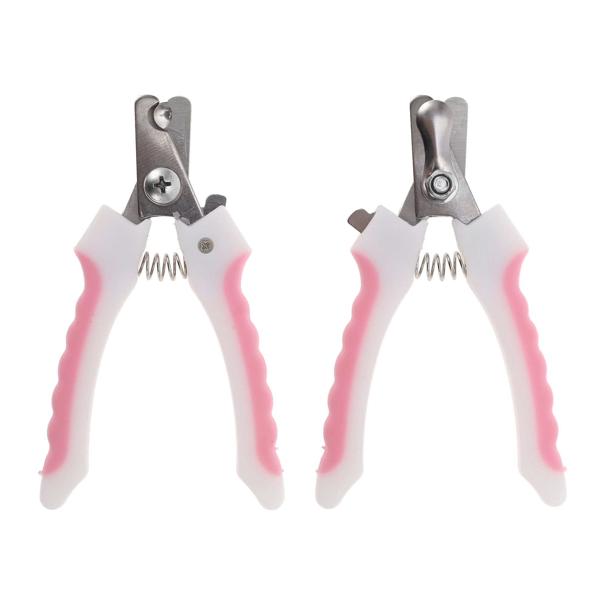 Unique Bargains Straight Handle Pet Nail Clippers 4.72"x2.76" 1 Pc Pink White