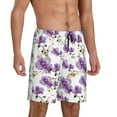 thumbnail image 2 of Wukai Orchids Flowers Men’s Short Pajama Pants With Pockets Soft Sleep Pj Shorts for Men-XX-Large, 2 of 6