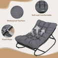 thumbnail image 5 of Outdoor Lounge Chairs, Papasan Rocking Chair, Oversized Egg Chair with Adjustable Tilt & Removable Cushion, 450 Lbs Capacity Rust-Proof Steel Frame for Patio, Porch, Poolside, Gray, 5 of 8
