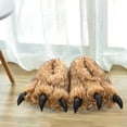 thumbnail image 4 of Pantuflas de felpa Pantuflas de felpa con patas de animales para mujer Marrón 30 centimetros Magideal Pantuflas de felpa, 4 of 7