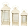 thumbnail image 4 of Northlight Weathered Mission Style Metal Candle Lanterns - 19.5" - Cream and Gold - Set of 3, 4 of 9